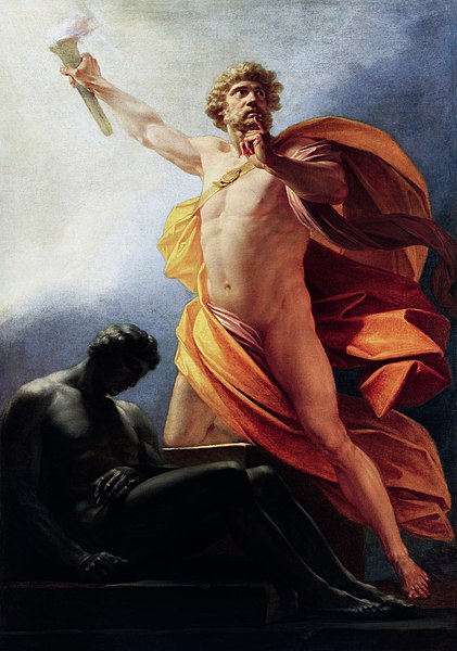 Prometheus brings fire to humanity